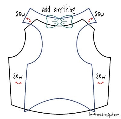 DIY Sweater with a Bowtie measurements