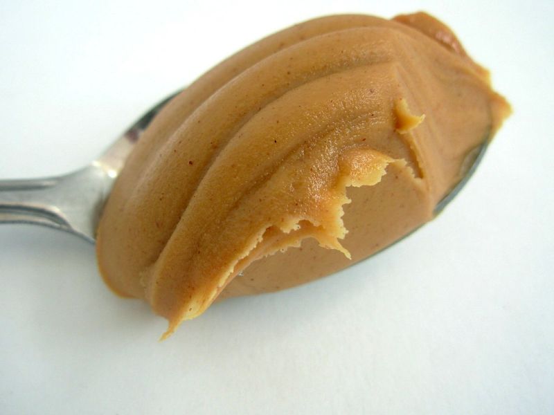 Peanut butter in dog ice cream