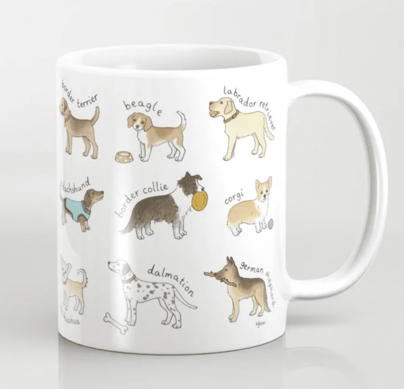 dog breeds mug