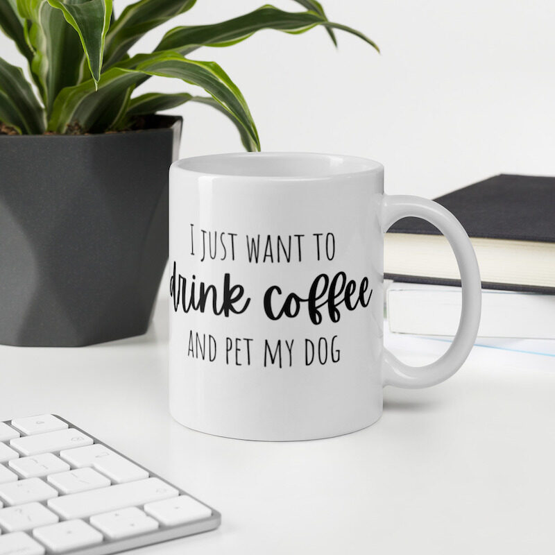 drink coffee dog mug