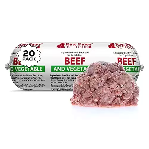 Raw Paws Pet Food Beef and Vegetable